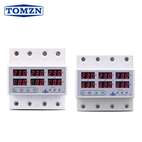 TOMZN TOVPD3-63VA Din Rail 3 Phase Adjustable Over and Under Voltage Protector relay with current protection 3*220V 380V