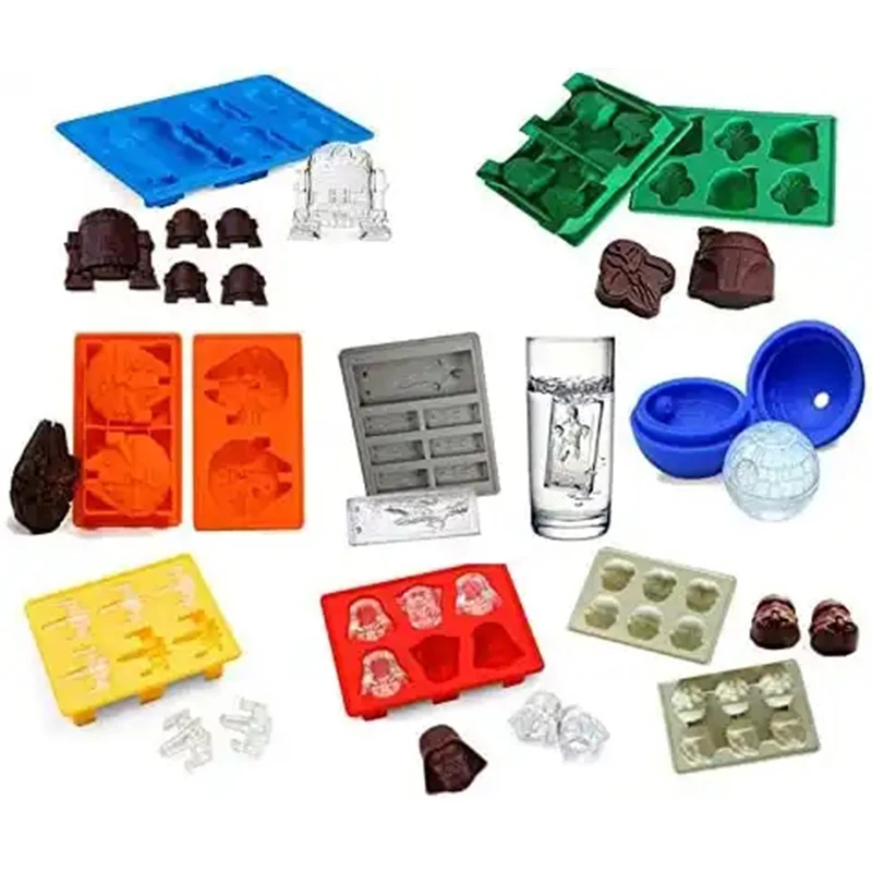1pcs Silicone Ice Cube Cake Decorating Moulds Silicone Molds for Baking Chocolate Candy Gummy Dessert for Star Molds War Fans