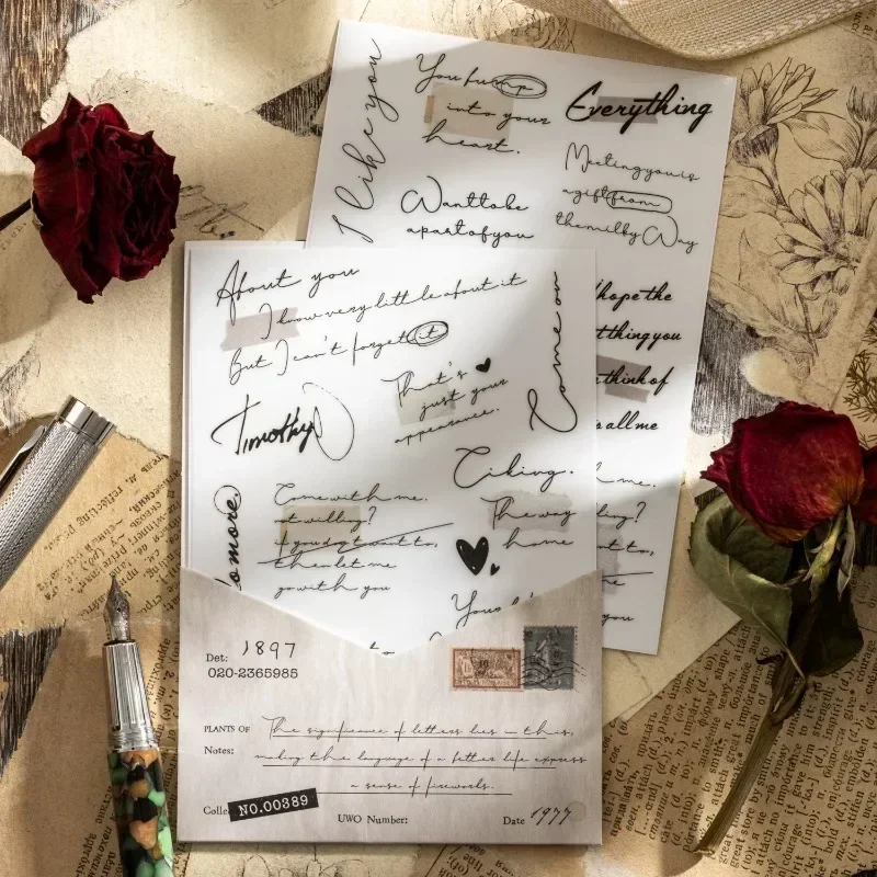 

2 шт., наклейки, переводная паста, справочник, дикие материалы, товары для декора, страница, любовное письмо, английский декоративный альбом для вырезок 192*110 мм