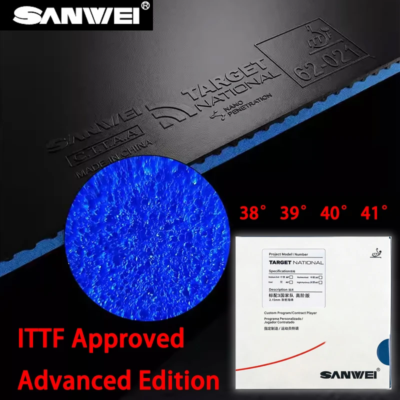 

SANWEI Target 3 National Team Advanced Edition Table Tennis Rubber Sheet ITTF Approved Ping Pong Rubber Sticky 38° 39° 40° 41°