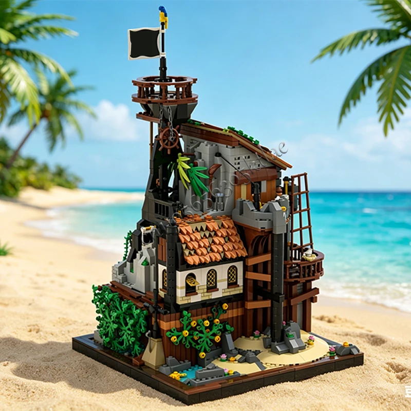

2746 Parts Customized MOC Medieval Castle Pirate Island Model Building DIY Blocks Bricks Assembly Toy Holiday Gifts For Children