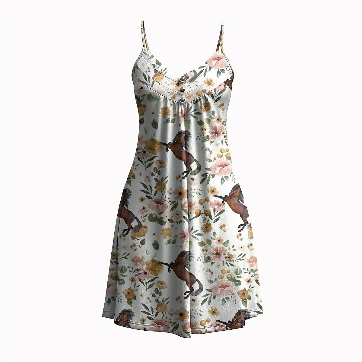 Jumeast-vestido con tirantes a la moda para mujer, falda elegante con estampado Floral de caballo en 3D, ropa informal hawaiana de estilo Tropical