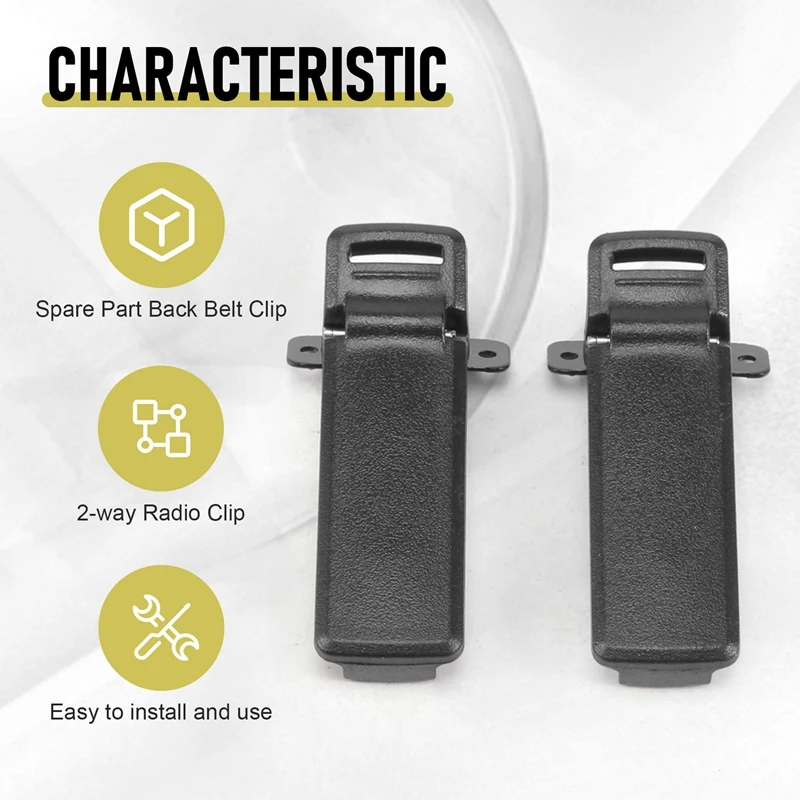 2Pcs Walkie Talkie Spare Part Back Belt Clip For Baofeng 2-Way Radio UV5R For Baofeng Intercom UV5R / 5RA / 5R + / 5RB / 5RC