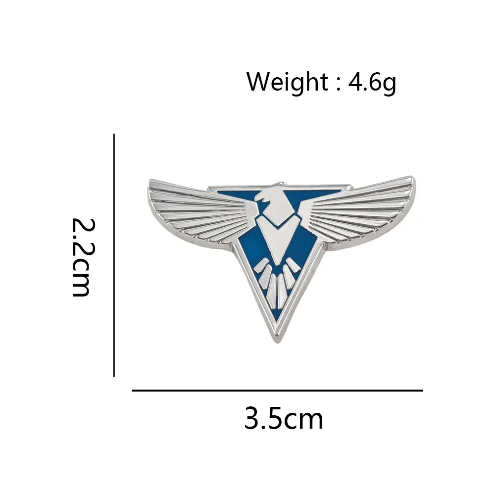 Red Alert 2 Allied Eagle Logo Enamel Pin Command Conquer Game Brooch Silver Wing Triangle Badge Fans Collectible Jewelry Gift