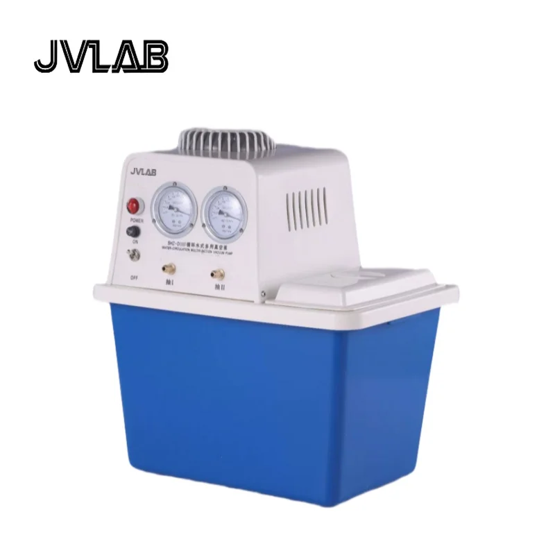 JVLAB SHZ-D (III) مضخة تفريغ المياه المتداولة لمختبر الكيمياء 15 لتر خزان 180 وات 60 لتر/دقيقة تدفق 8 متر رفع البناء البلاستيكي