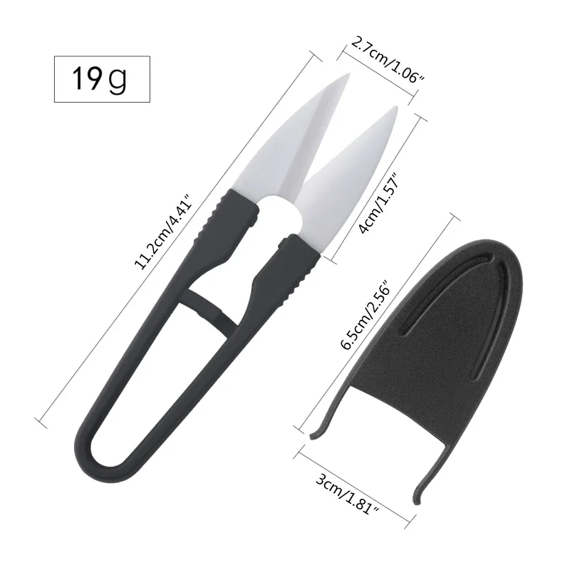 Scissors with Cover Practical Ceramic Yarn Thread Cutter Small Fishing Trimmer Mini Cross-stitch Shear Trimmer