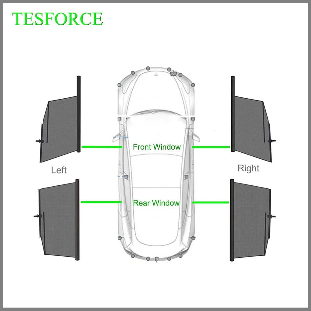 For Tesla Model Y Juniper Windshield Sunshade Curtain Retractable Set Model 3/Y Lift Sunscreen Telescopic Shade Private Curtain