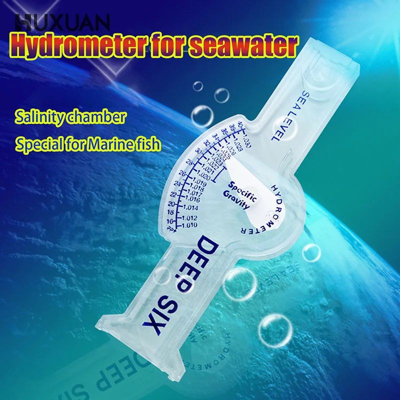 High Precision Seawater Hydrometer Automatic Fish Tank Hydrometer Transparent Salinity Meter