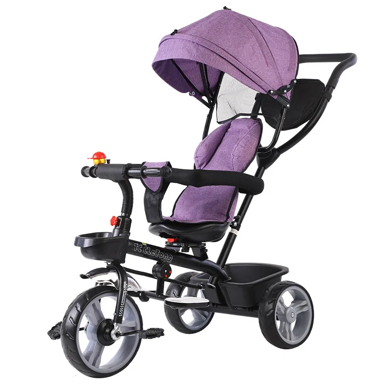 Triciclo portátil de calidad de marca para bebé, cochecito para niños, asiento de cochecito giratorio para bebé, cochecito con sombrilla desmontable