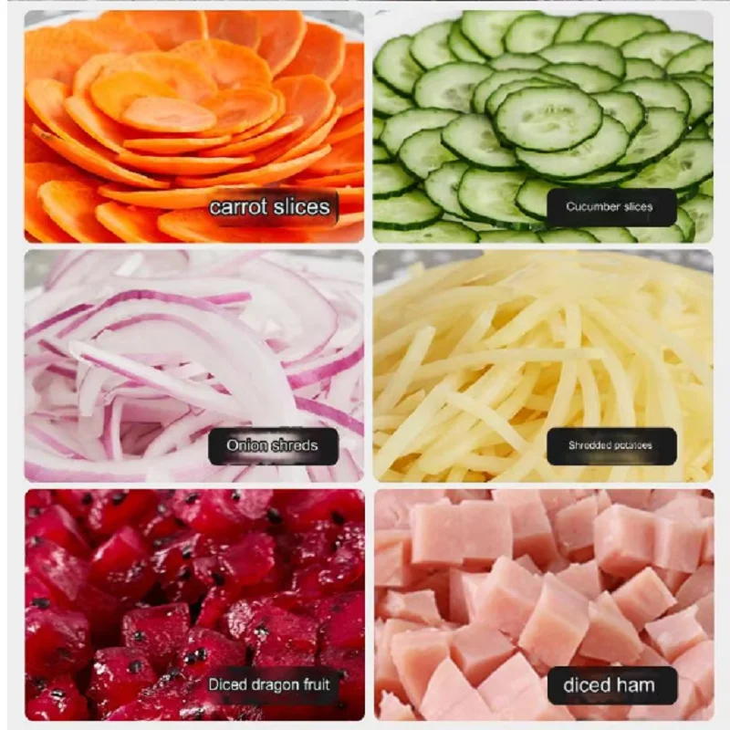 Food Processors Multifunctional Vegetable Cutter Slicer Commercial Dicing Machine Small Electric Shredder