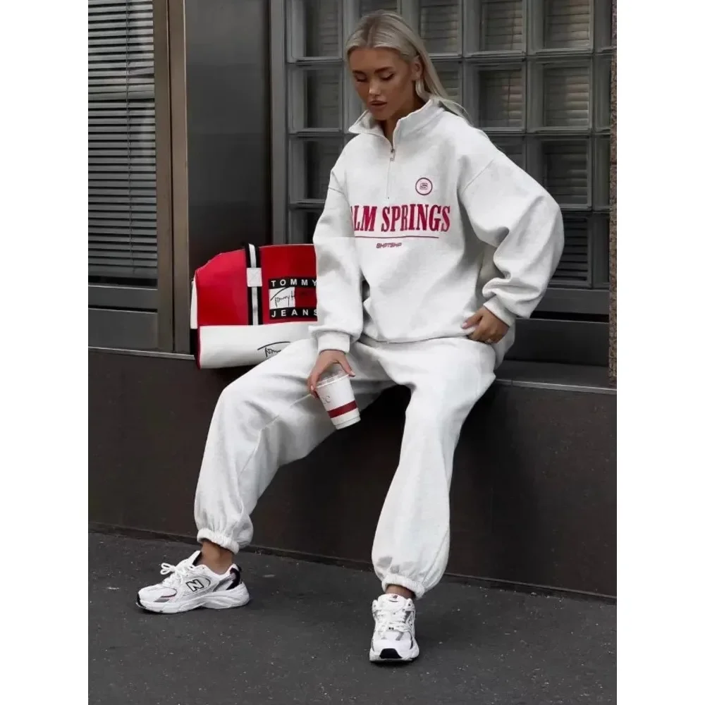 Zekye Frühling Hoodies Frauen Brief Drucken Sweatshirt Hoodie Rot Rollkragen Halb Zipper Kragen Pullover Tops K Pop Kleidung Y2k