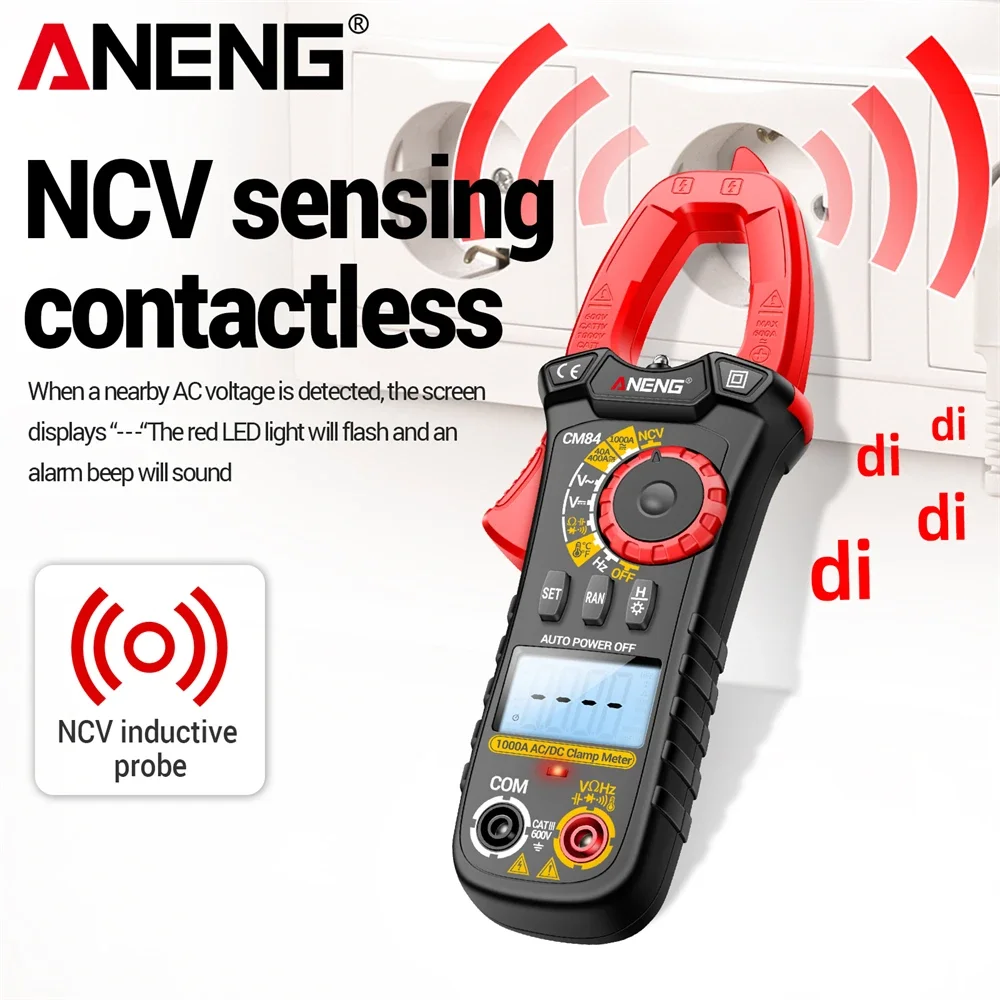 ANENG CM84 Multimeter Clamp Meter Electrician Tester DC/AC Current Voltage Contactless High Precision NCV Sensing Detector Tools