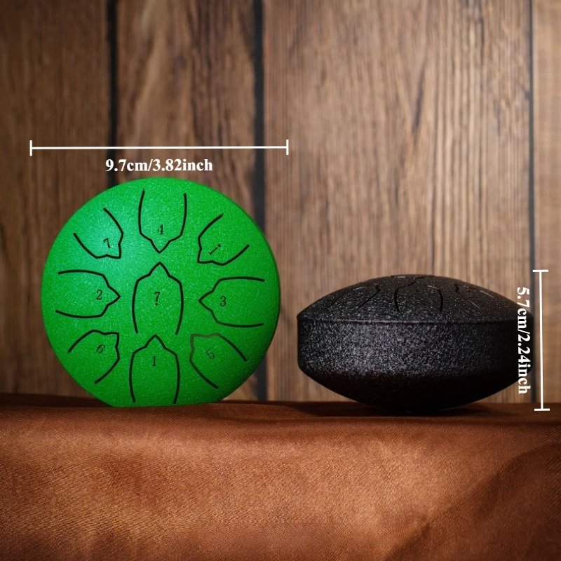 Fotografia 5: Tambor de Língua de Aço (Rain Drum) de 4 Polegadas com 9 Notas, Impermeável, Mini Tambor Chakra, Ideal para Meditação, Yoga e Educação