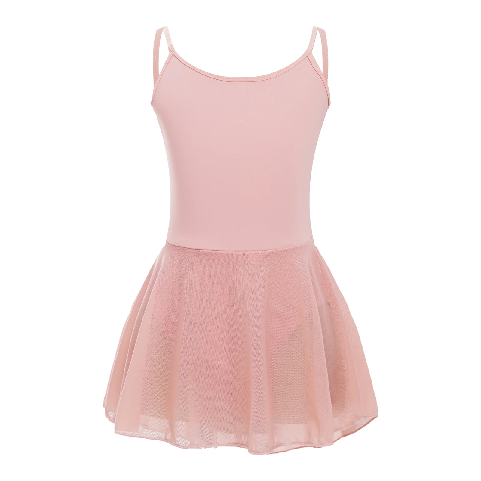 Robe de Ballet pour Fille, Bretelles Spaghetti, Dos Bas, Justaucorps à Jupe, Ballerine, AqTraining Camisole