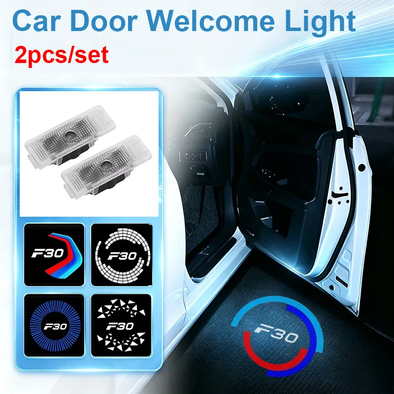 2Pcs LED Car Door Welcome Lights Projector Courtesy Ghost Shadow Lamp for BMW 3 Series F30 Logo 2012-2019 320i 328i 330i