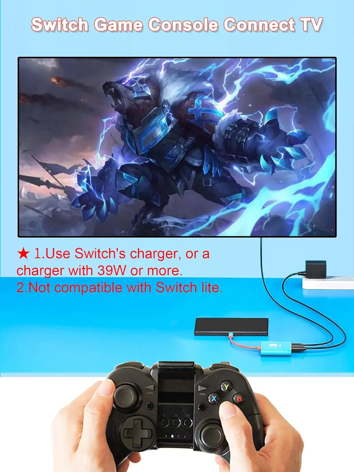 TUTI USB C to HDMI Adapter Support 4K/1080P Switch TV Dock Mode , Adapter Compatible Steam Deck/Nintendo Switch/Switch OLED