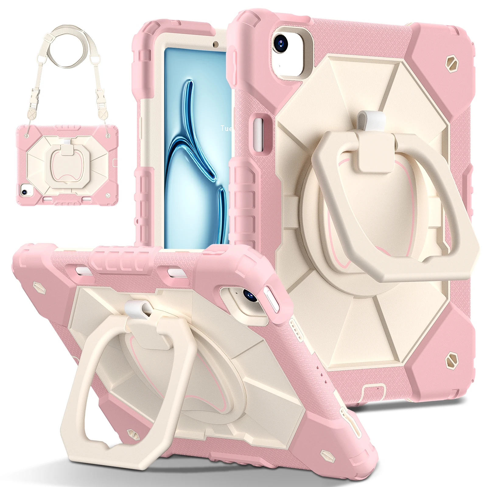 Armor Stand Schokbestendig Tablet Case Voor iPad Air 5 Air 6 A16 11e M3 Pro 11 12.9 13 10 Gen 10.5 10.2 9e 8e 6e 5e 9.7 Mini 7 6