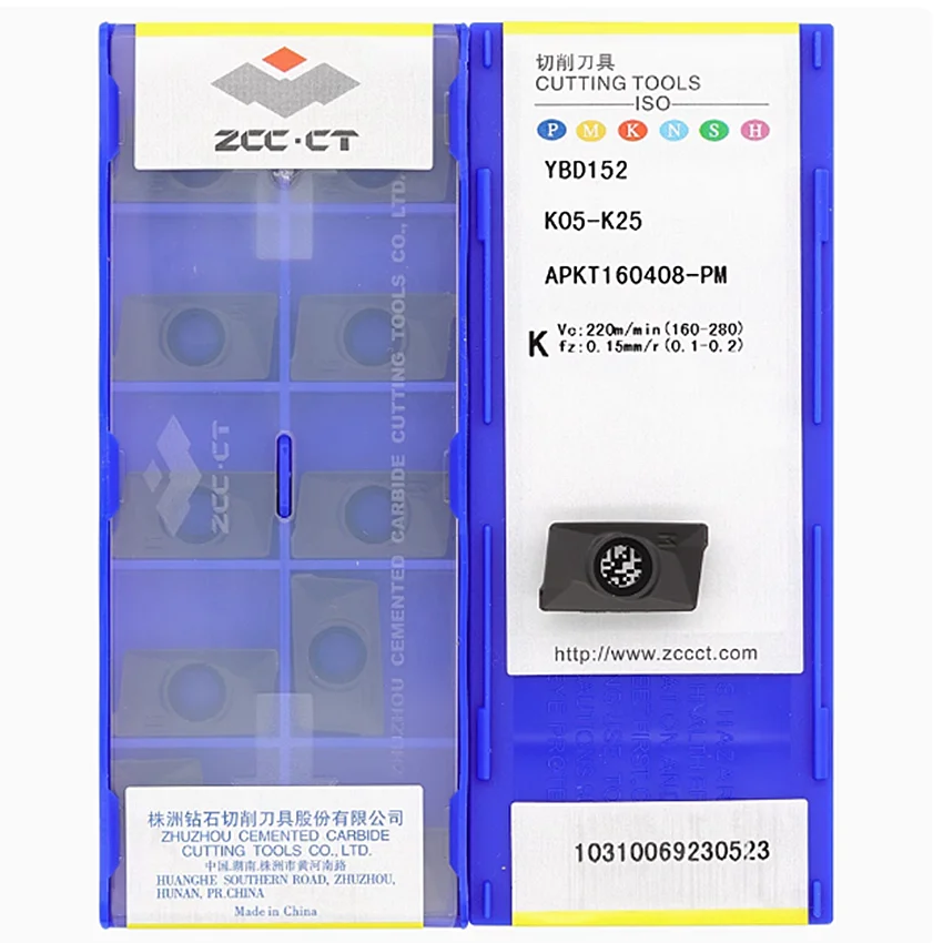 

APKT160408-PM YBD152/APKT160408-PM YBD102/APKT160408-PM YBD252/APKT160408-PM YD201 ZCC.CT CNC carbide Milling inserts 10pcs/box