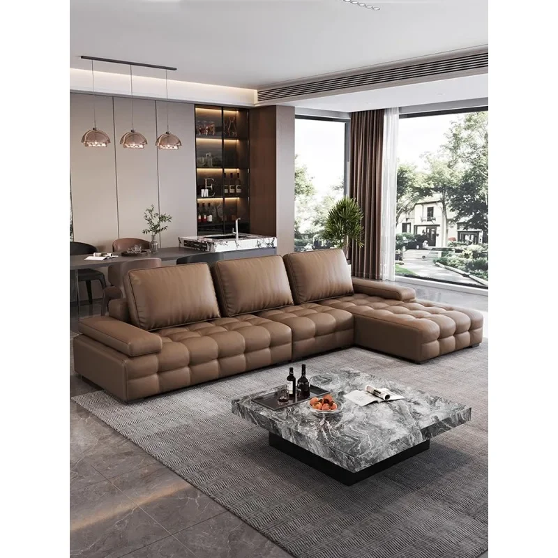 Concubine sofa high backrest Italian light luxury leather is very used