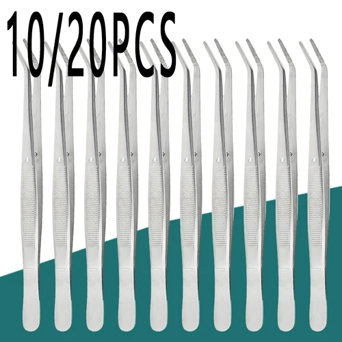 Pinzas de algodón Dental de acero inoxidable, Clip de relleno, pinzas para decoración de uñas, instrumentos quirúrgicos médicos profesionales, 10 y 20 piezas