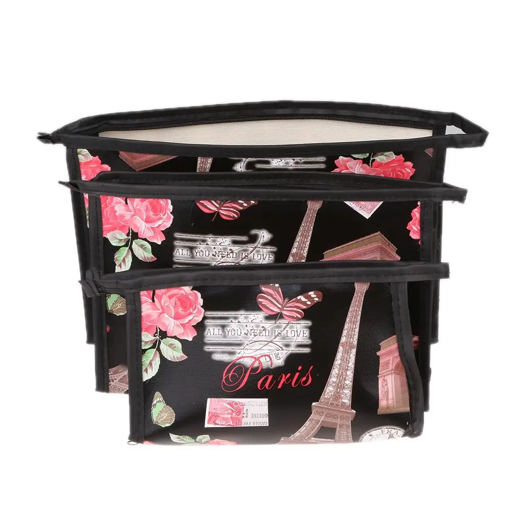 

2x 3 Pieces / Set Cosmetic Toiletry Travel Kit Makeup Bag Cases Bag for Makeup
