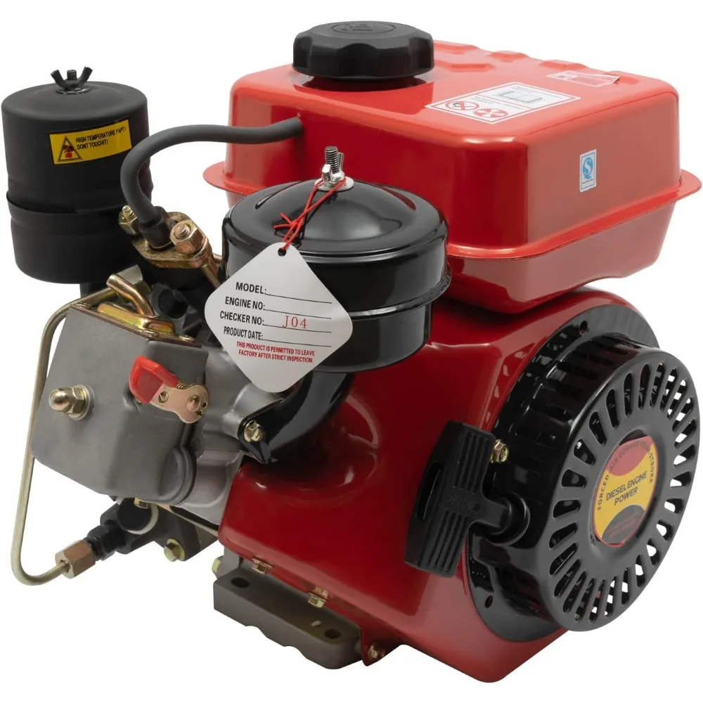 Diesel Engine, 4 Stroke 3HP Engine Single Cylinder Diesel Engine 3800RPM Industrial Grade Multi-Use Engine