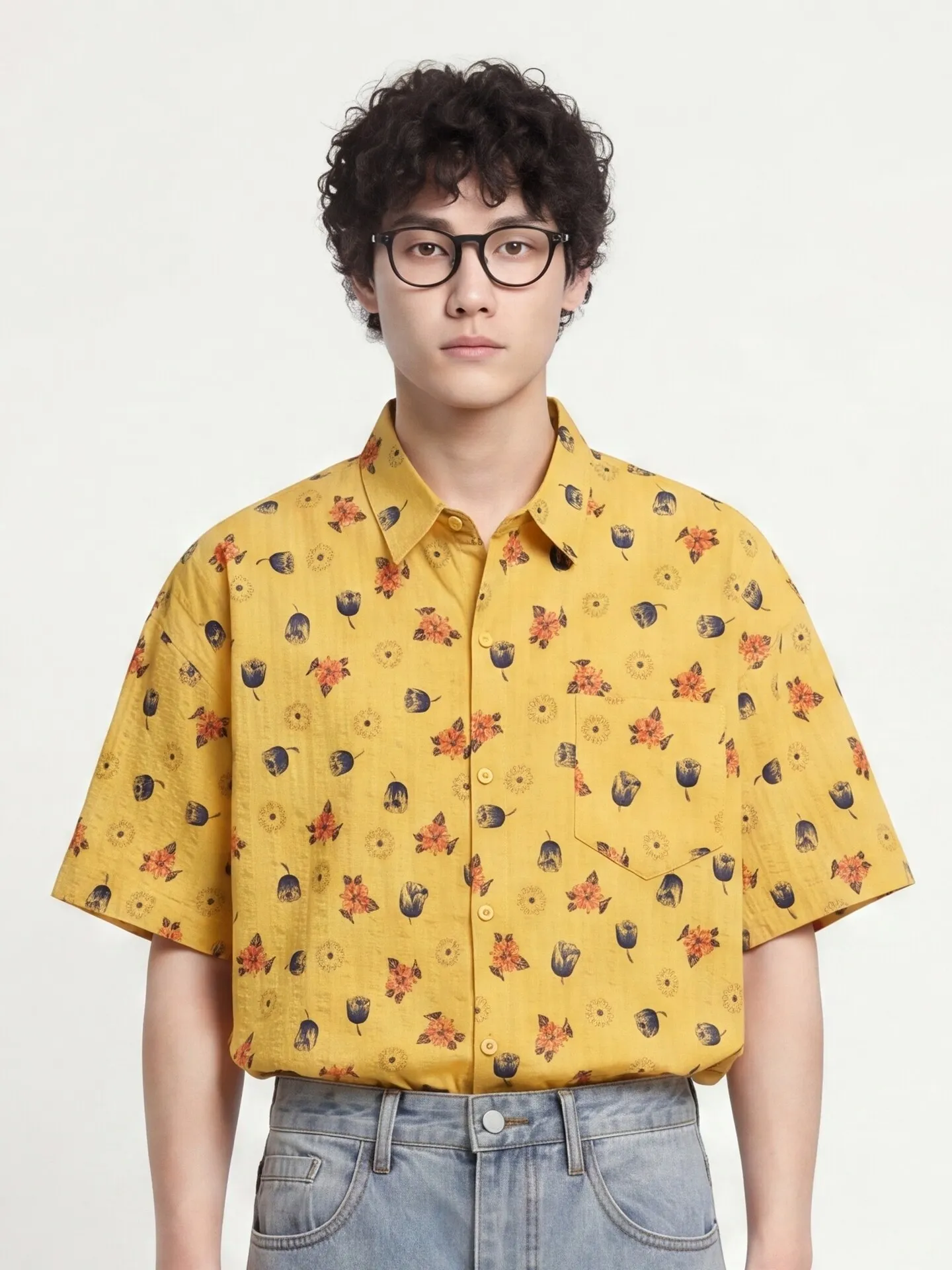 chemise-a-manches-courtes-imprimee-motif-floral-tulip-collection-ete-2026-motif-floral-qualite-superieure-fabricant-chinois