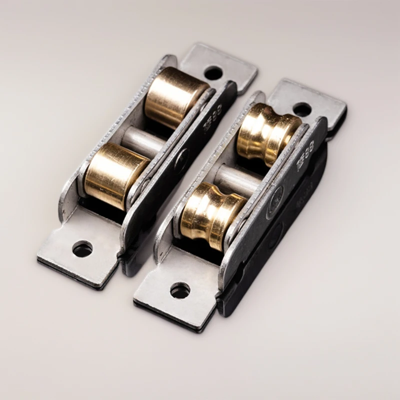 

2-Piece Stainless Steel Shell Bronze Wheel Sliding Window Pulley 14-16mm Wide PVC Steel Screen Window Roller Hardware Fitting127