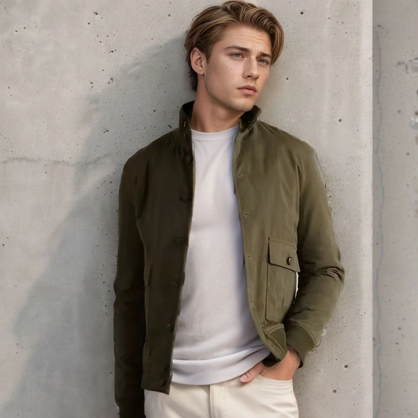 

Men's Woolen Ribbed Bot Long Sve Stan 2025 Faion Slim Fit Youthful Sle Autumn Collection No Collar Design