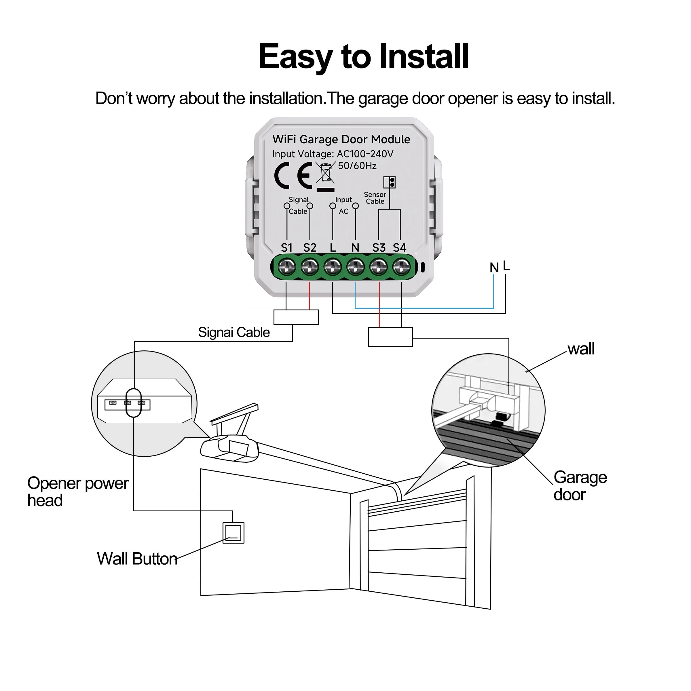 Tuya WiFi/Zigbee Garagentoröffner Smart Life Anwendungsmodul mit Alice Alexa Google Home Assistant – Detail 1