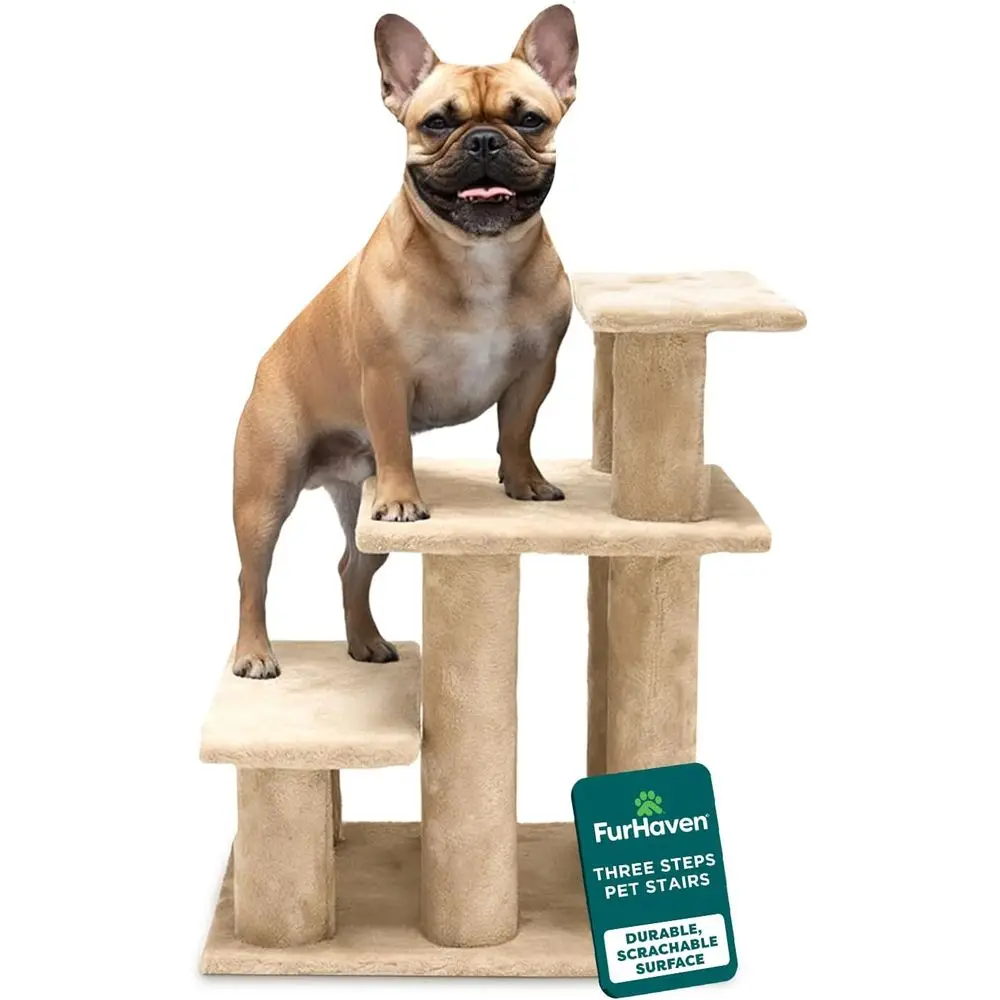 Multi-Step Pet Stairs - Cream, 4-Step, High Beds & Soas