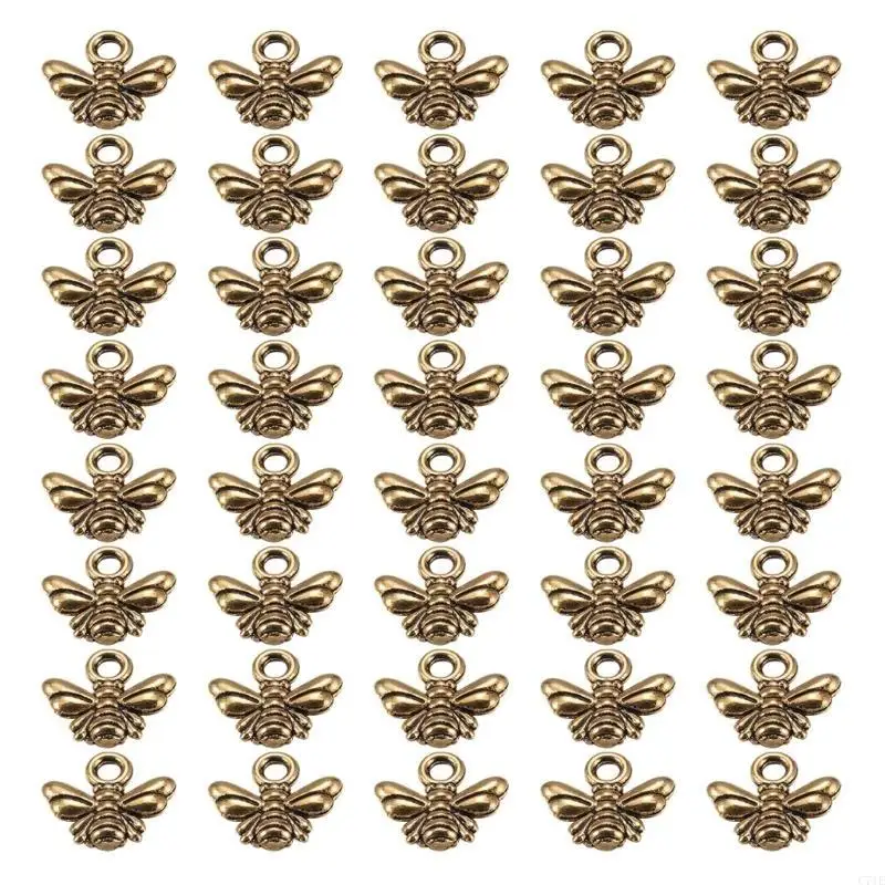 40Pcs DIY Bees Pendant Accessories Vintage Jewelry Bulk Craft Pieces