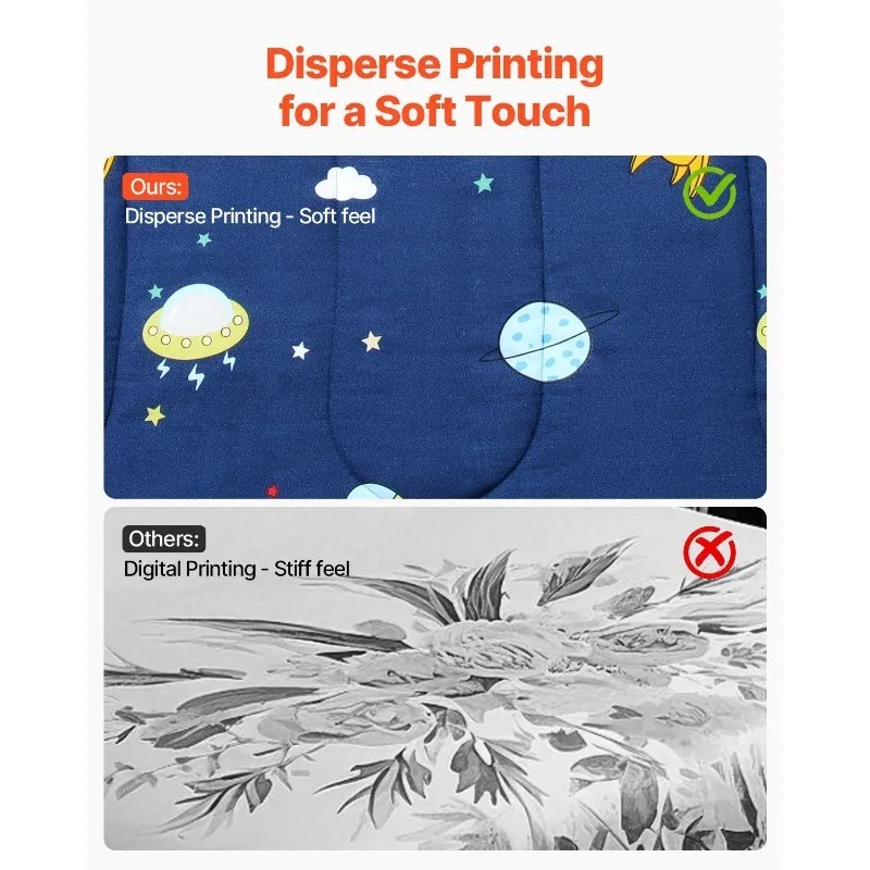 Vibrant 7-Piece Kids Comforter Set Twin Size Space Printed Bedding