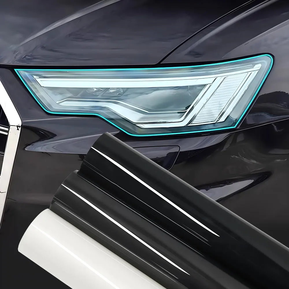 TPU Headlight Taillight Protective Film Gloss Transparent Light/Dark Black Wrap Film Cover Foil Sticker Armored Film for Cars