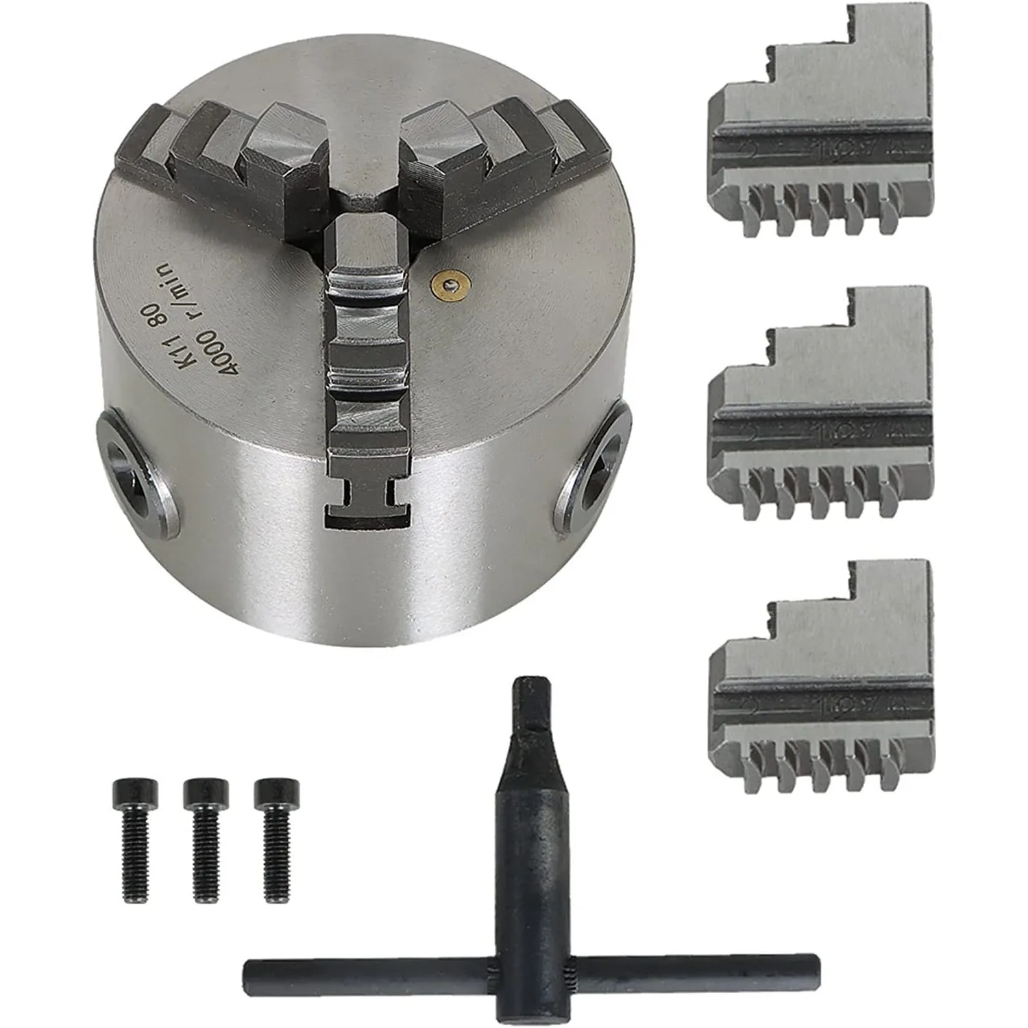 Imagem -02 - Manual Torno Chuck com Máquina de Torneamento 3-mandíbula Torno Chuck Auto-centrando Metal Novas Ferramentas Acessórios K1180 1pc Mandíbulas
