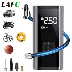 Eafc Draadloze Auto Luchtpomp Draagbare Luchtcompressor Voor Auto Motorfietsen Fiets Elektrische Band Inflator Met Lcd Digitaal Display