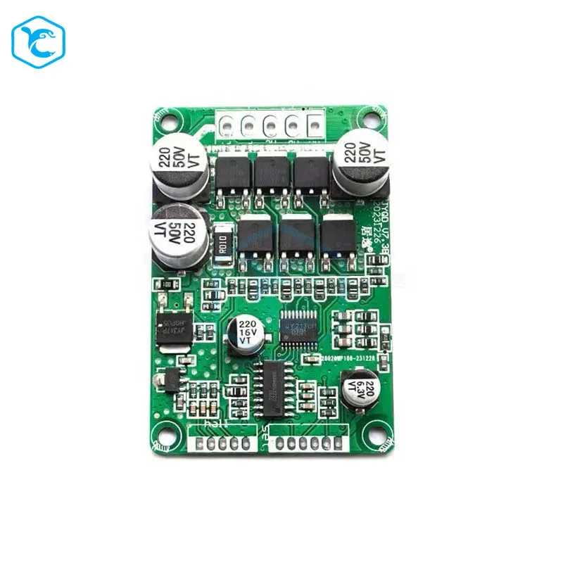 JUYI Hall Sensor Brushless DC Motor Driver Board with Wide Voltage 7-48V 10A PWM/Analog Speed Control