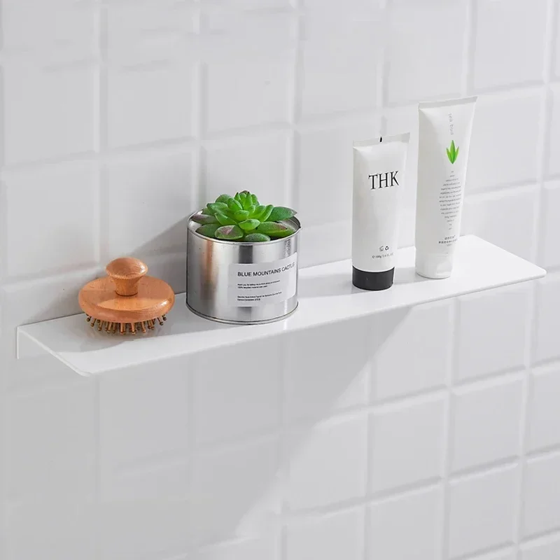 Weiße Badezimmer Regal Wand einstufige Toilette Zubehör Rack für Badezimmer Wohnzimmer Schlafzimmer schwimmende Wandre gal Dusche Caddy