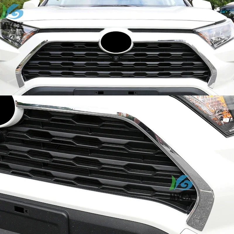 Vtear For Toyota RAV4 2019 2020 Accessories Front Grille Trim Cover Racing Grills Decoration Frame Exterior Modification.
