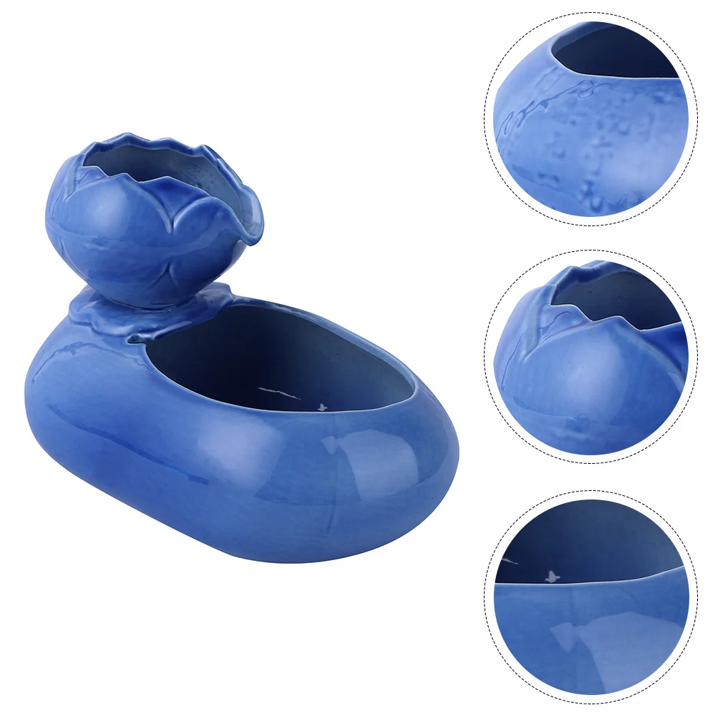 

Ceramic Water Bowl Lotus Shape Large Capacity Anti-Tip Smooth Surface Drinking Fountain For Pet Cat Waterer Bowl Creative Cat