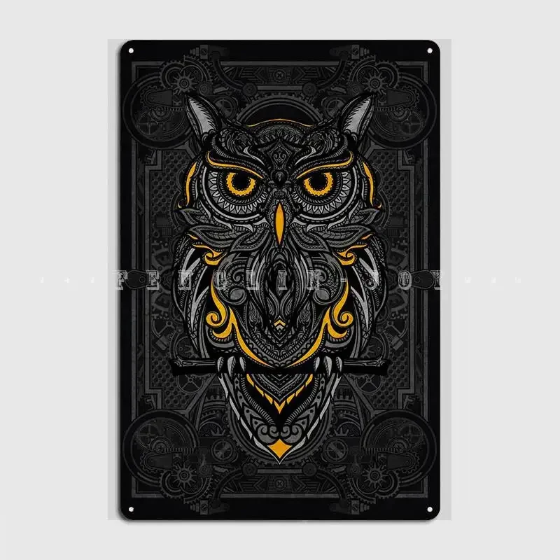 Steampunk Owl Metal Plaque Poster Club Party Kitchen Retro Plaques Tin Sign Poster