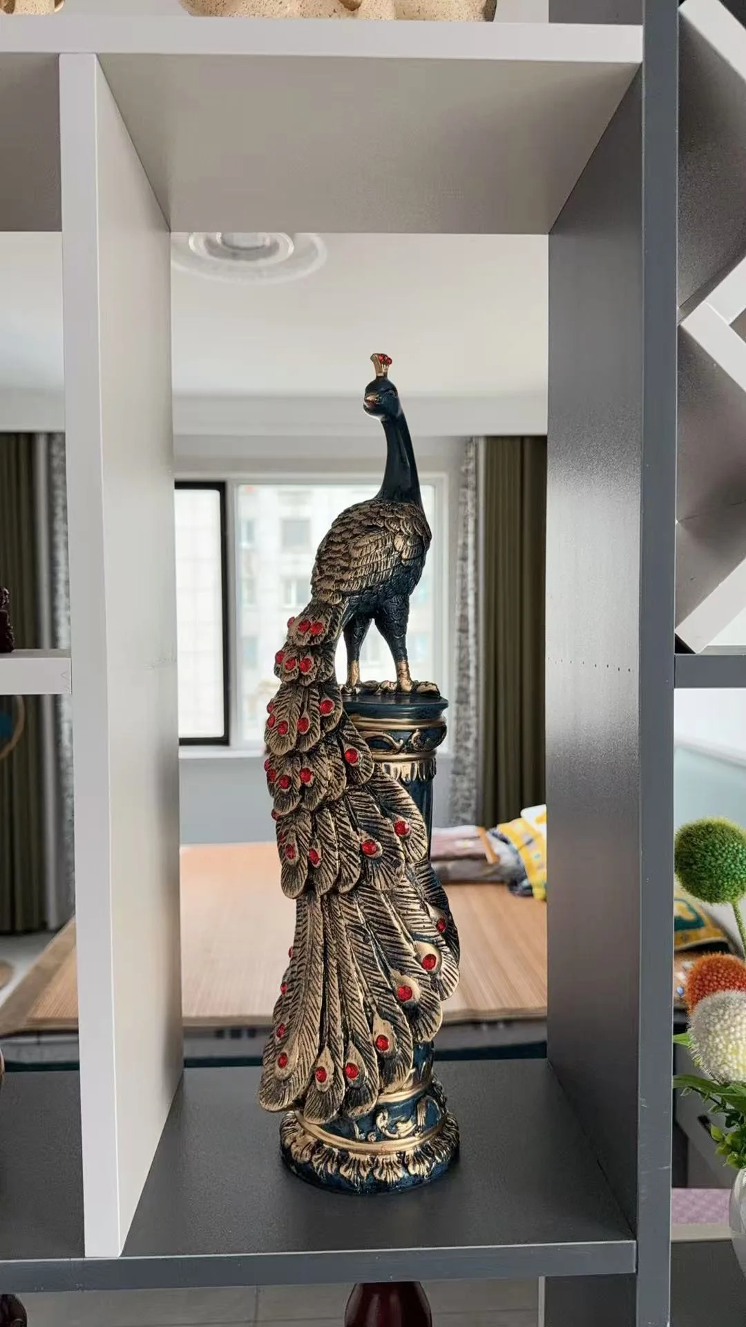simulation animal large peacock resin model ornament home decoration Festival gift y476