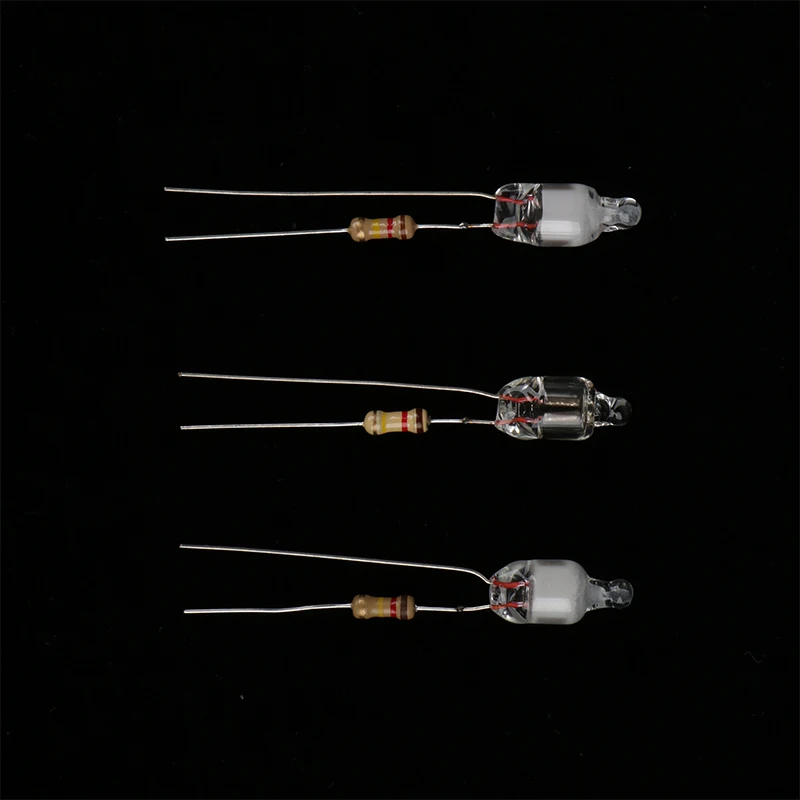 네온 표시기 라이트 그린 빨간색 파란색 신호 전구, 6mm 네온 램프, 구리 와이어 2 개, 6X13mm, 10 개