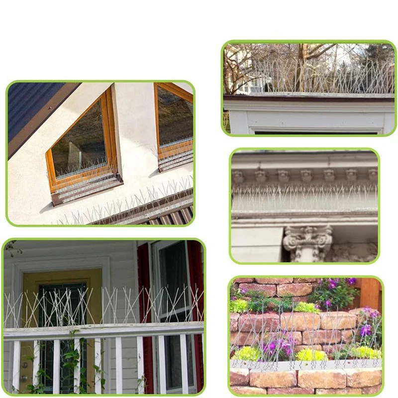 Stainless Steel Bird Spikes 2Pcs Pigeon Spikes Deterrent Wire Spikes Garden Fence Roof Bird Repeller Squirrel Cat Repeller view 3