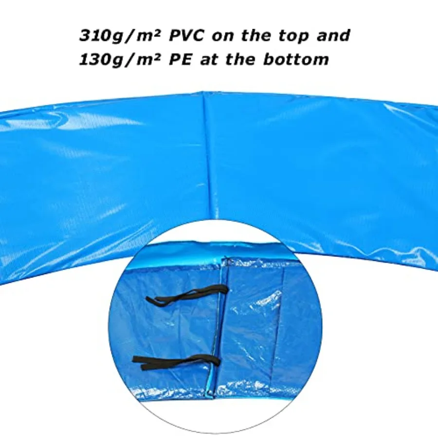 Trampoline Safety Pad for Home Use PVC Material Black Covers 5.5-7 inch Springs Without Pole Holes Durable and Weather-Resistan