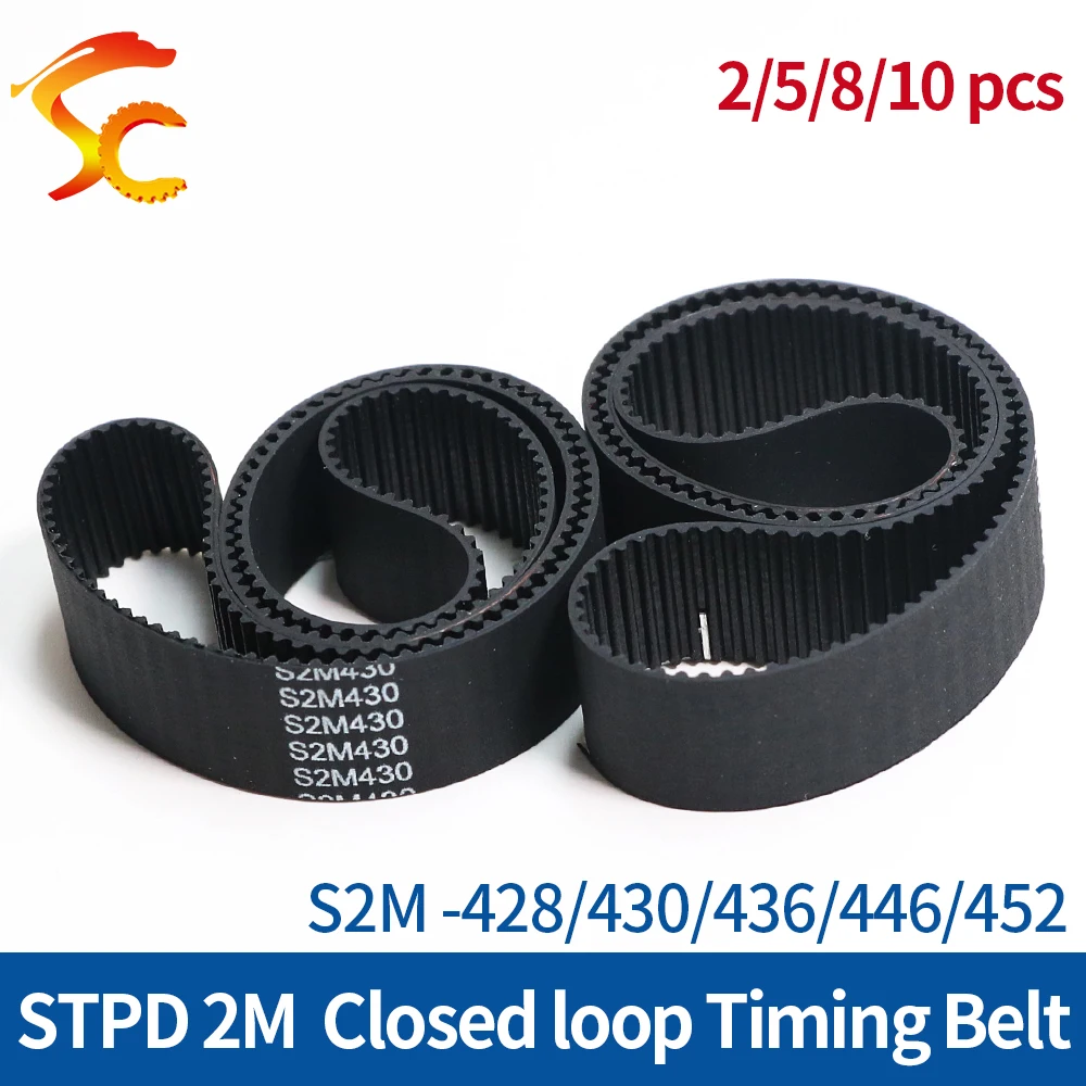 S2M Timing Belt Width 6/9/10/15mm  428/430/436/446/452mm Closed Loop Synchronous Rubber Belt