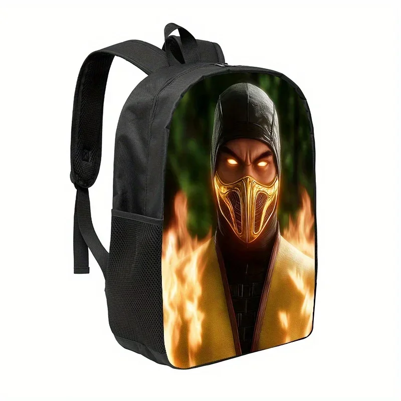 Custom Bag Warrior Flame Print Backpack - Lightweight, Adjustable Strap, Zipper Closure, Durable Polyester Material, Ideal For H