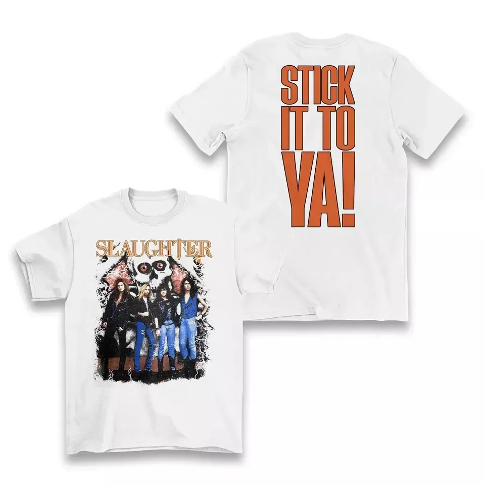 Slaughter Stick It To Ya Tour Concert 2 Sided T Shirt Full Size S-5XL