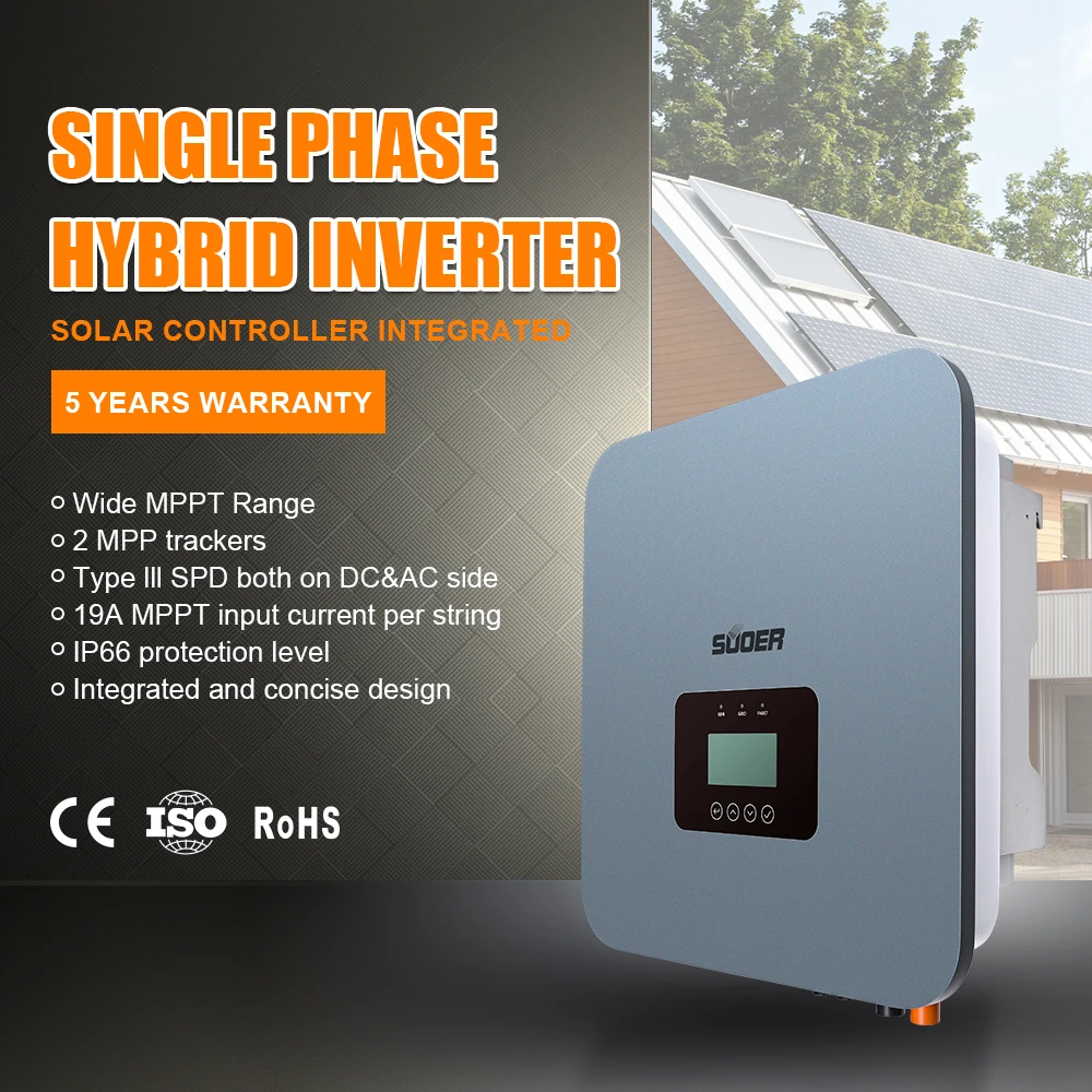 

High Quality 48VDC 6000W 6Kw MPPT Solar Hybrid Inverter Single Phase On-Off Grid Inverter with 5 Years Warranty