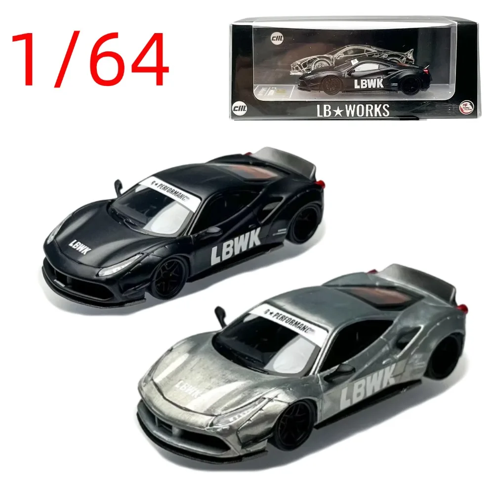 

Модель CM Diecast 1/64: Ferrari 488 Widebody, матовый черный, литая модель автомобиля из сплава, Ferrari 488 Supercar, подарки, коллекционные игрушки, для демонстрации